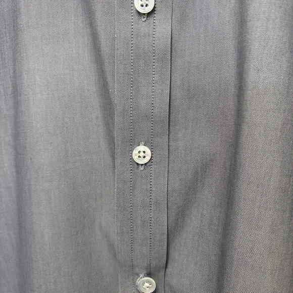 Turnbull & Asser Dress Shirt Sz 16.5-42 Gray White Contrast French Cuff